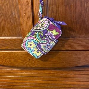 Vera Bradley Purple Yellow Flower Wristlet Purse Ladies Bag Colorful